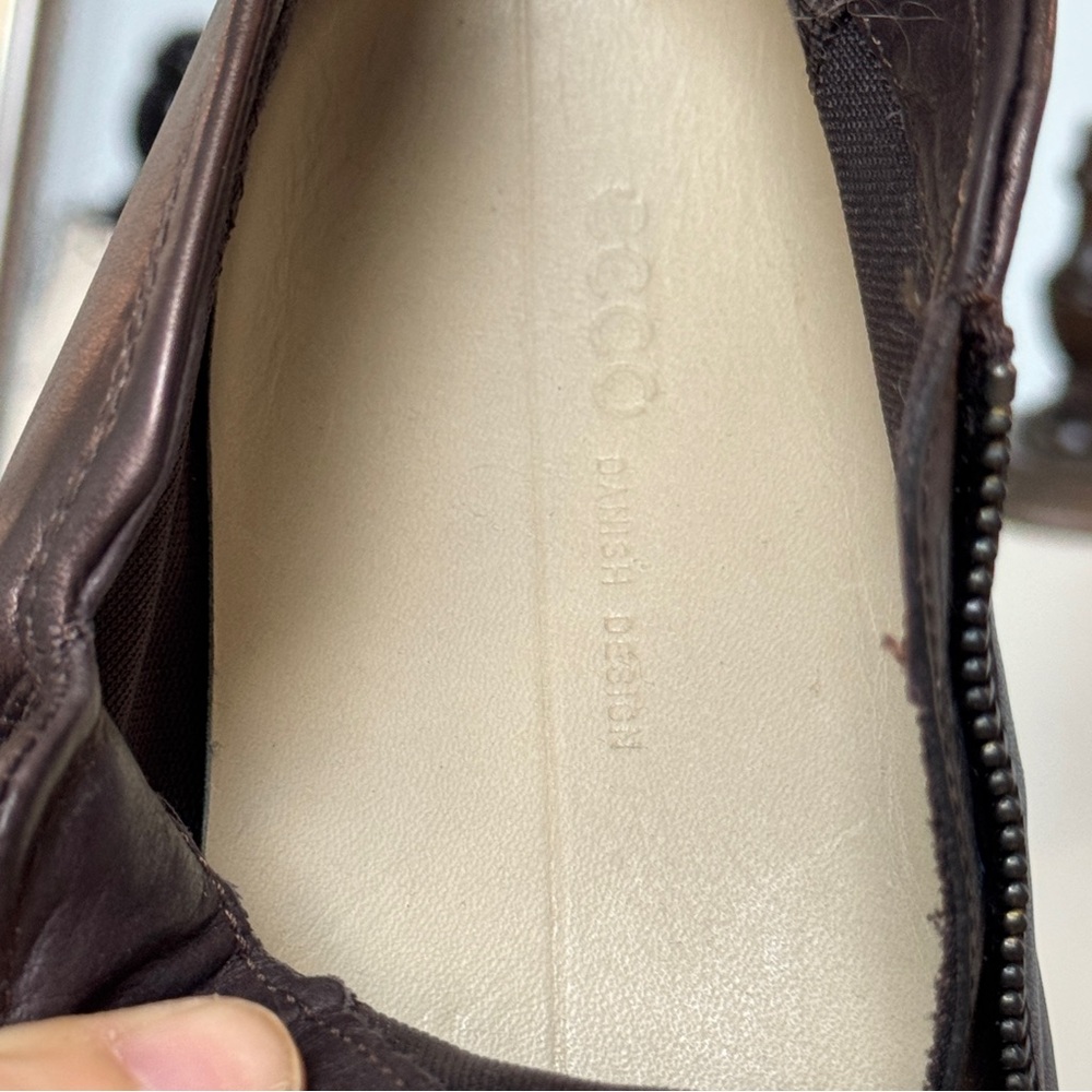 ECCO Soft 7 Brown Leather Zip Ankle Booties Women’s Size 41/ US 10.5 - Like New! - Picture 8 of 9